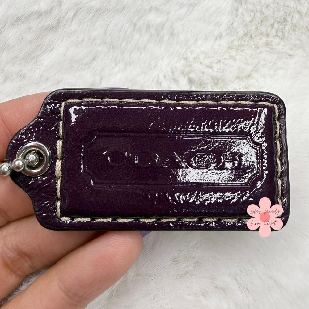 2" COACH Burgundy Fob Bag Charm Hang tag Hangtag